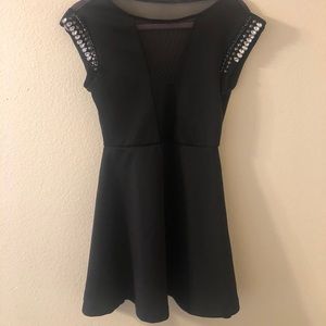 Black Mesh Studded Dress - Size M